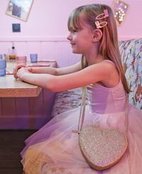 תיק צד - לב זהב מנצנץ