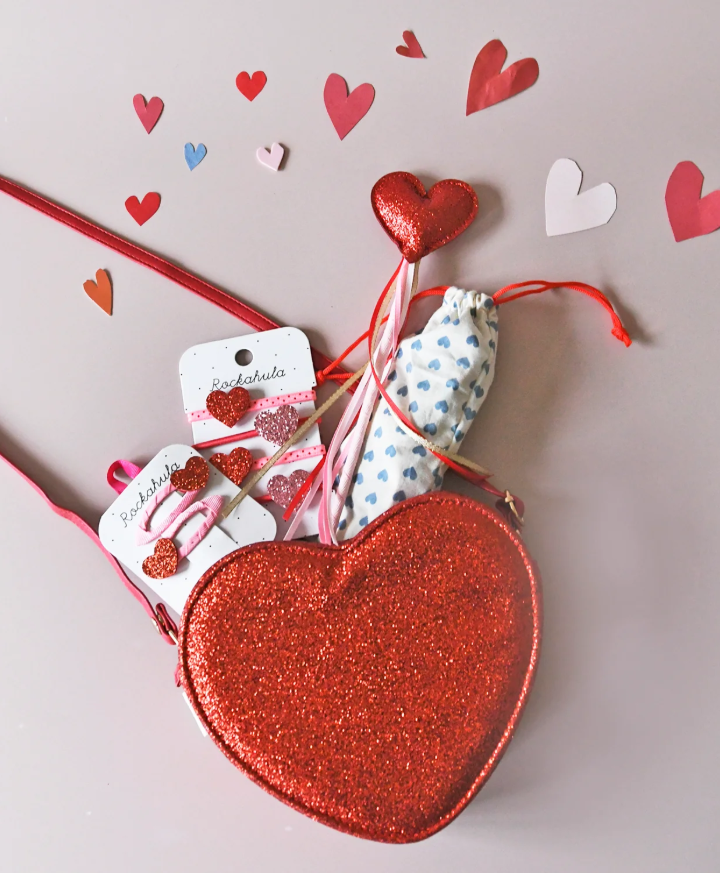 תיק צד - לב אדום מנצנץ