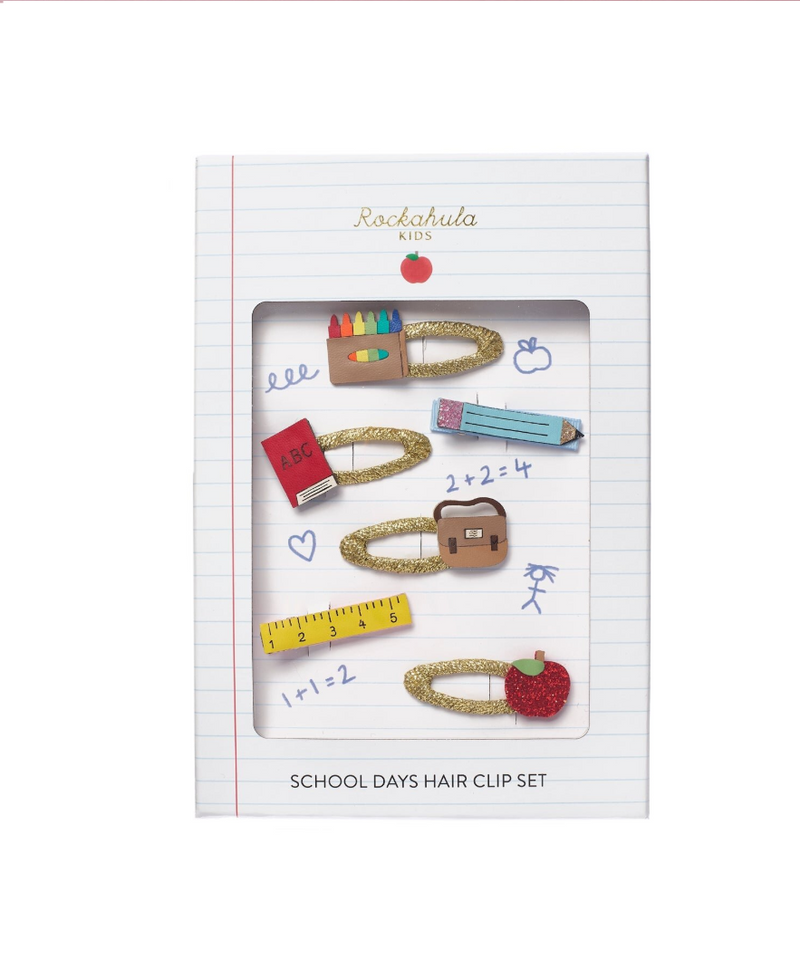 סט אביזרי שיער מתוק לילדות כולל שישה אביזרי שיער סופר חמודים עם אלמנטים שמתאימים בדיוק לכיתה, באריזת מתנה מתוקה