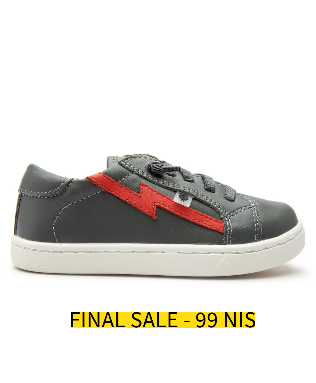 נעלי Bolty Runner של Old Soles בצבע אפור עם ברק אדום במבצע