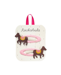 סיכות שיער פוני ורודות מנצנצות לילדות – Rockahula Kids