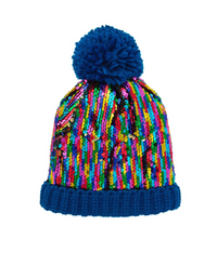 כובע צמר - פאייטים בצבעי הקשת