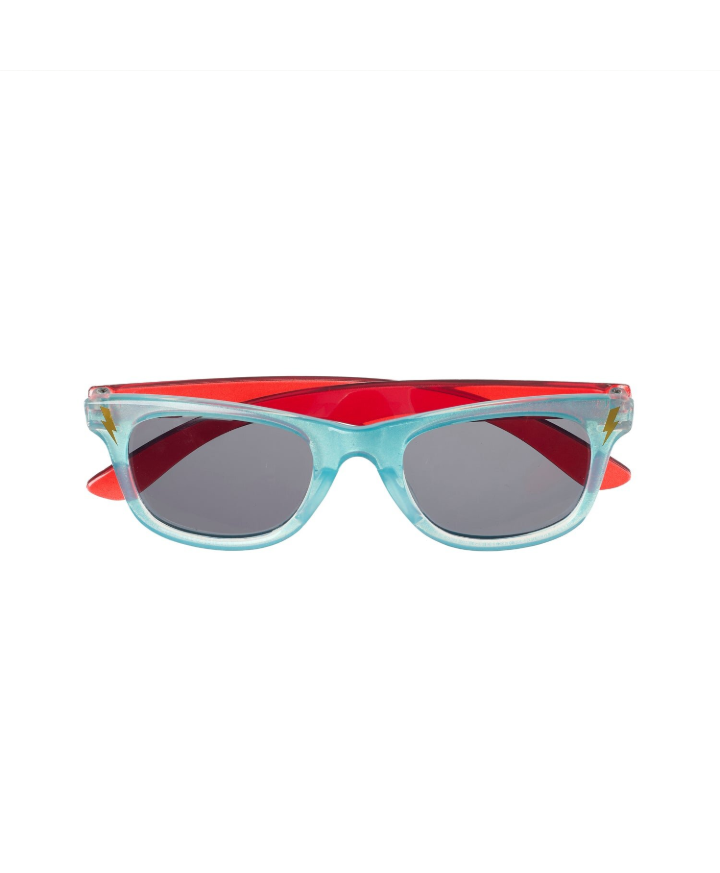 משקפי שמש לילדים עם מסגרת כחולה וברק אדום