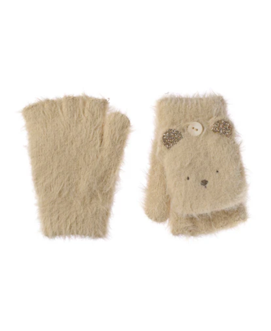 Soft teddy bear mittens for kids