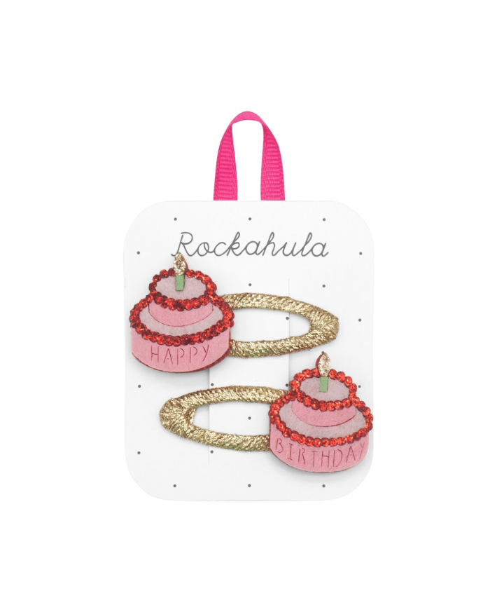 סט סיכות לילדות בעיצוב עוגת יום הולדת צבעונית