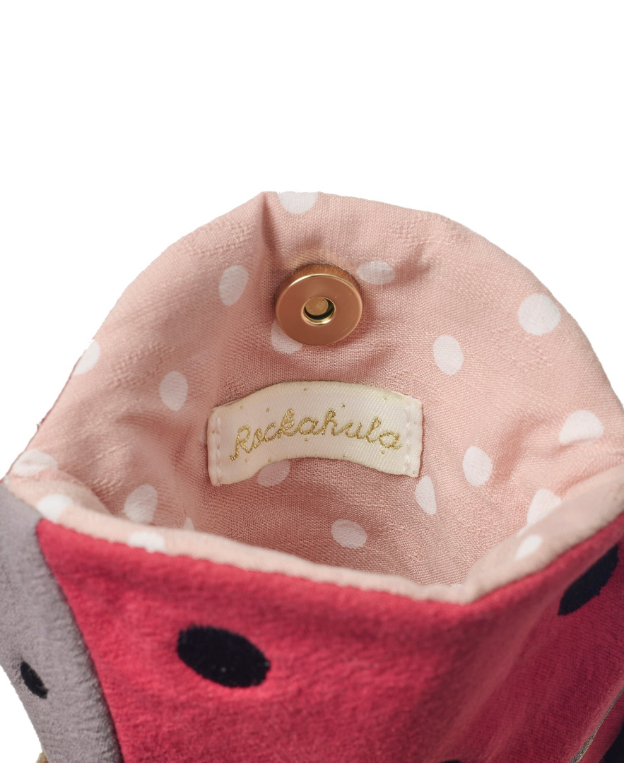 תיק צד לילדות בצורת חיפושית עם בטנה מנוקדת