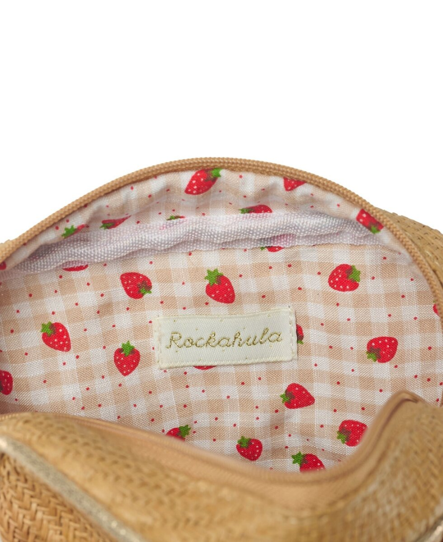 תיק צד קייצי מתוק עם ריפוד בד תותים מתוק לילדות