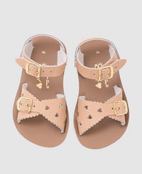 סנדלי Sweetheart Velcro של Salt Water בצבע לאטה - סנדלים לצעד ראשון לפעוטות