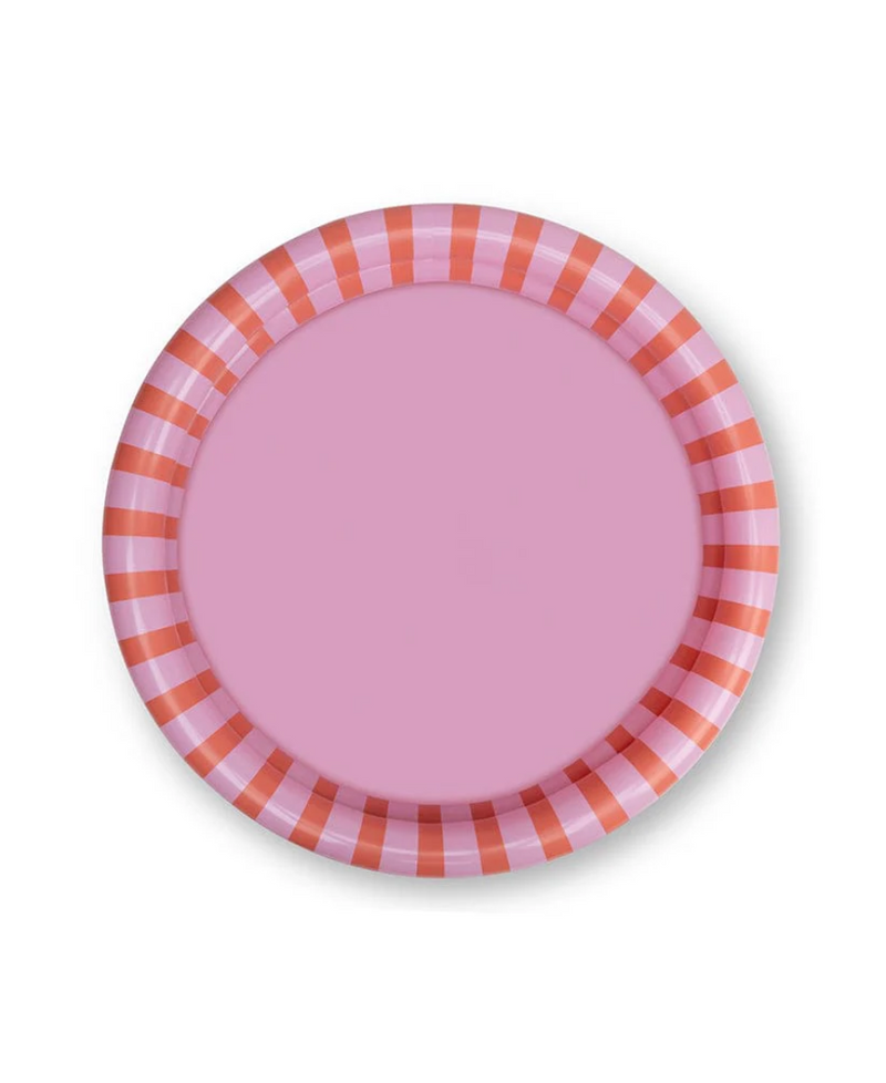 בריכת ילדים מתנפחת בעיצוב פסים  בצבעים ורוד ואדום, קוטר 100 ס״מ